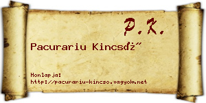 Pacurariu Kincső névjegykártya